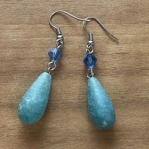 Blue stone drop earrings